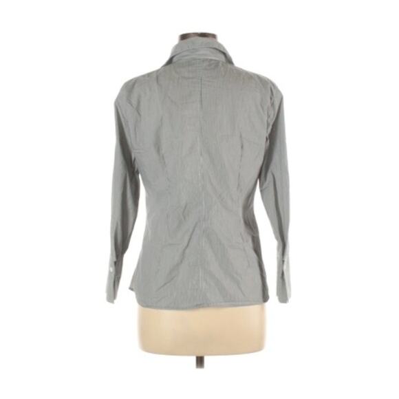Zac & Rachel Striped 3/4 Sleeve Gray Button Down Shirt Size M - Picture 2 of 5